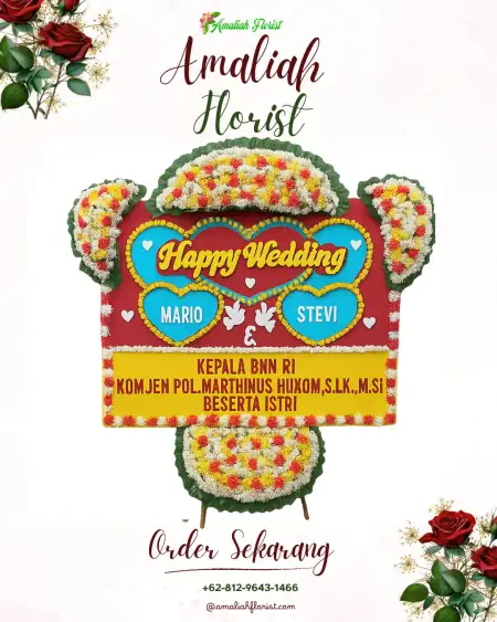 Papan Bunga Pernikahan Cabak